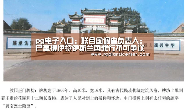 pg电子入口：联合国调查负责人：已掌握伊黎伊斯兰国罪行不可争议的证据基础(图1)